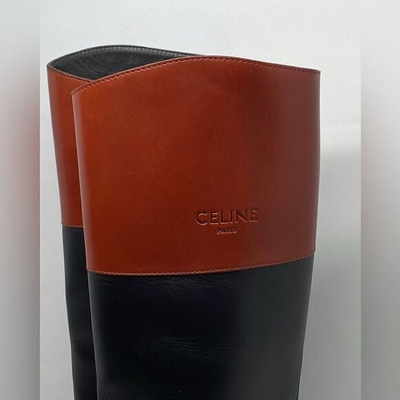 Celine Bulky High boots In Calfskin Black/Brown size 39 - Picture 7 of 13